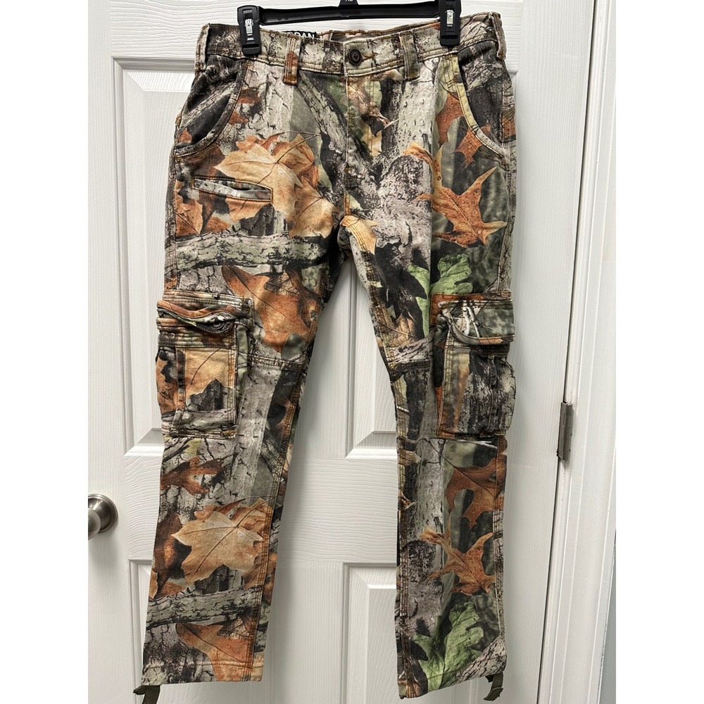 Jordan Craig Men Real Tree Camo Cargo Utility Pants 30x30 Cotton Tree Leaf Print